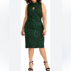 RACHEL Rachel Roy Women's Plus-Size Animal Printed Halter Harland Dress Sz 14W